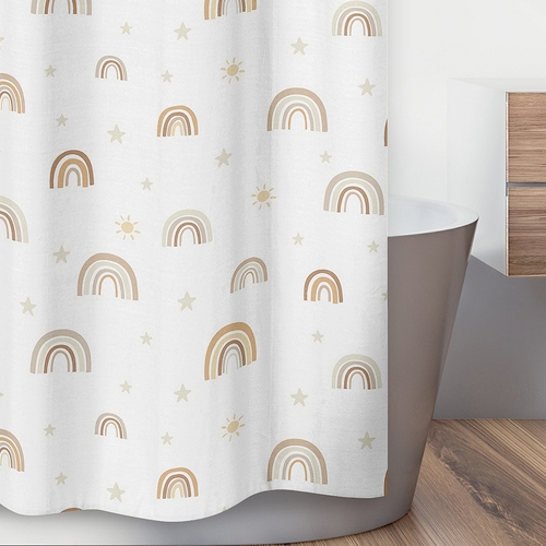 Boho Rainbow Neutral Collection Shower Curtain - alt image 2