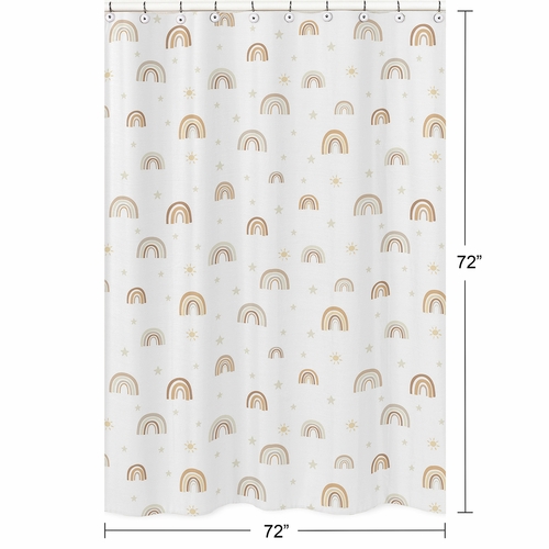 Boho Rainbow Neutral Collection Shower Curtain - alt image 4