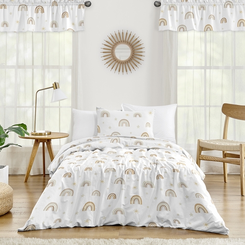 Boho Rainbow Neutral Collection Twin Bedding