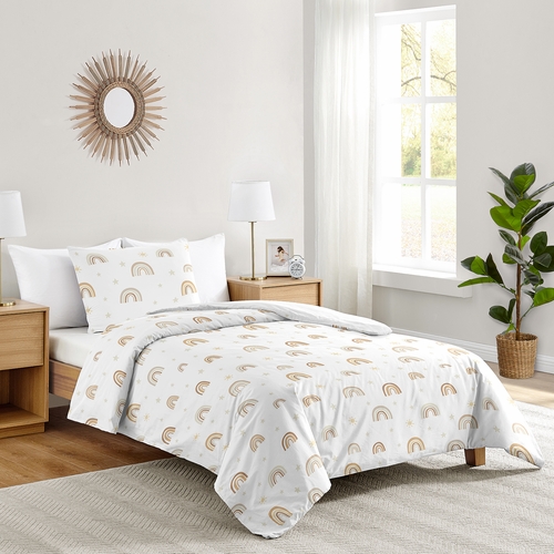 Boho Rainbow Neutral Collection Twin Bedding - alt image 1
