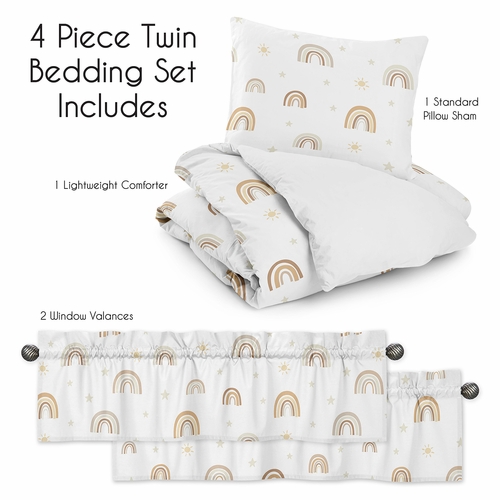 Boho Rainbow Neutral Collection Twin Bedding - alt image 4