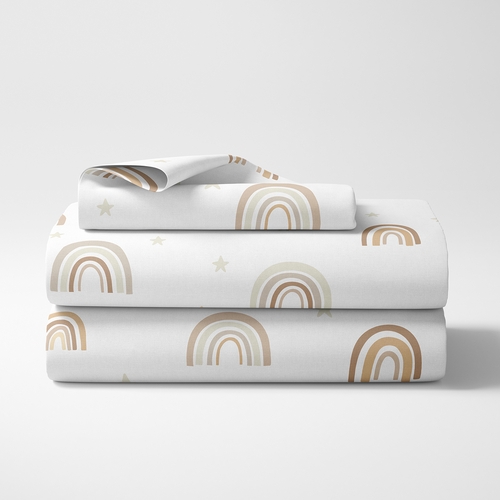 Boho Rainbow Neutral Collection Twin Sheet Set - alt image 1