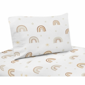 Boho Rainbow Neutral Collection Twin Sheet Set