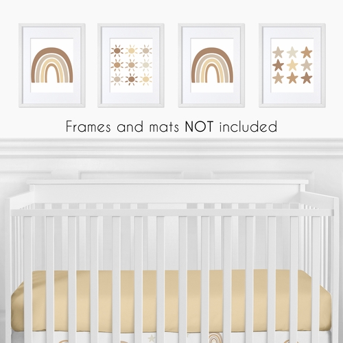 Boho Rainbow Neutral Collection Wall Art Prints - Set of 4 - alt image 1