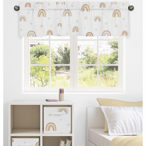 Boho Rainbow Neutral Collection Window Valance - alt image 1