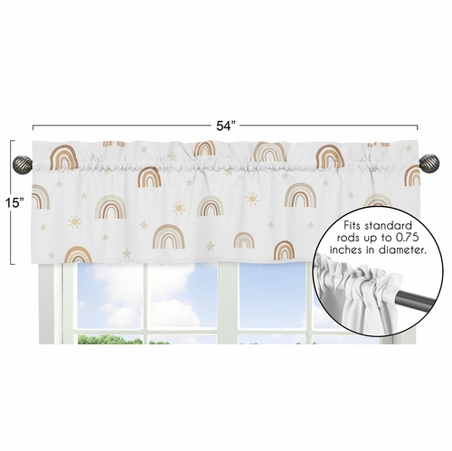 Boho Rainbow Neutral Collection Window Valance - alt image 4
