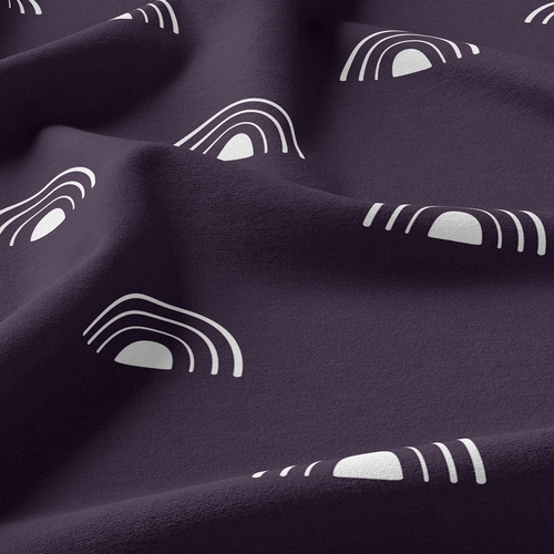 Boho Rainbow Plum Purple and White Twin Sheet Set - alt image 3