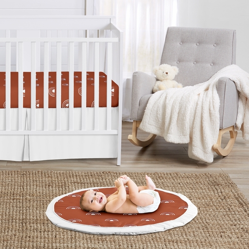 Boho Rainbow Rust and White Playmat - alt image 1