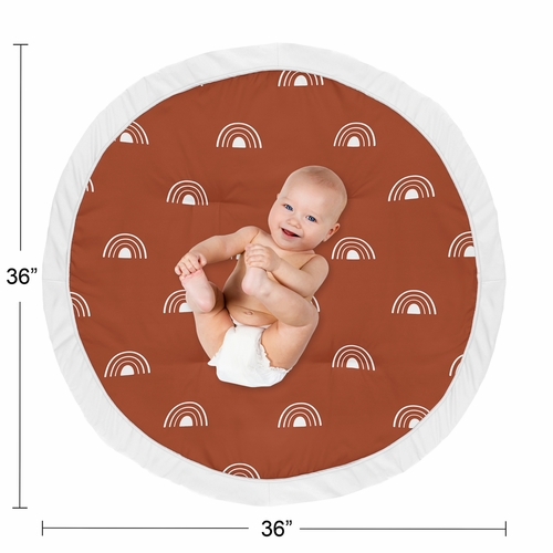 Boho Rainbow Rust and White Playmat - alt image 3