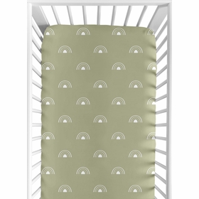 Boho Rainbow Sage and White Crib Sheet