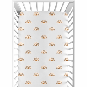 Boho Rainbow White and Pumpkin Crib Sheet