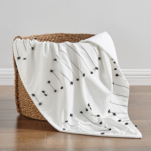 Boho Stitch Black and White Collection Baby Blanket - alt image 2
