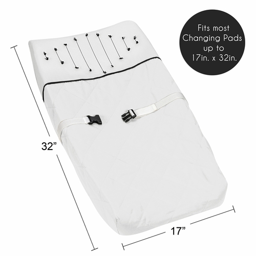 Boho Stitch Black and White Collection Changing Pad Cover - alt image 4
