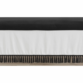 Boho Stitch Black and White Collection Crib Bed Skirt