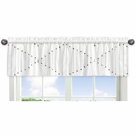 Boho Stitch Black and White Collection Window Valance