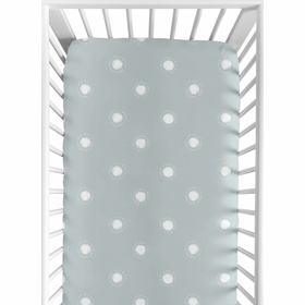Boho Sun Blue and White Crib Sheet