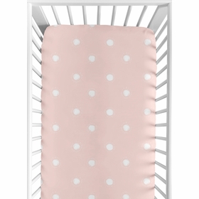 Boho Sun Blush Pink and White Crib Sheet