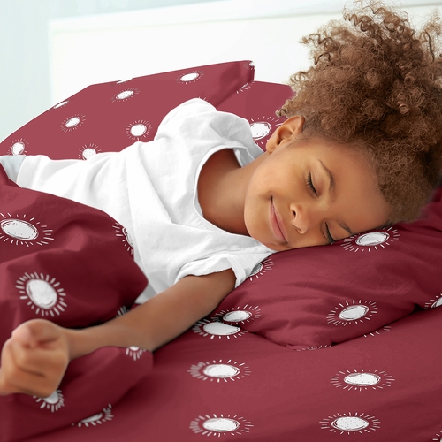 Boho Sun Burgundy Red and White Twin Sheet Set - alt image 2