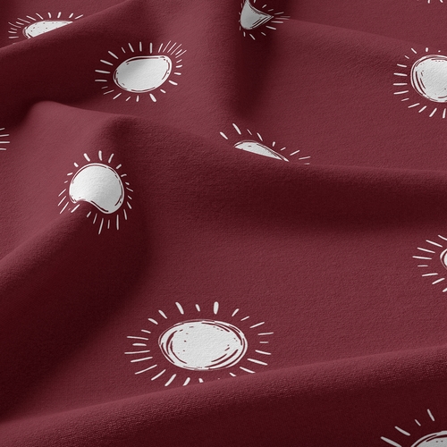 Boho Sun Burgundy Red and White Twin Sheet Set - alt image 3