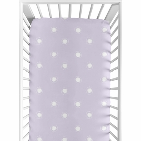 Boho Sun Lavender Purple and White Crib Sheet