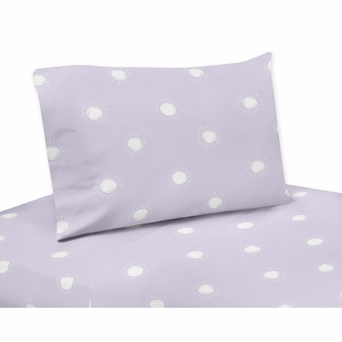 Boho Sun Lavender Purple and White Twin Sheet Set