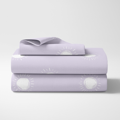 Boho Sun Lavender Purple and White Twin Sheet Set - alt image 1