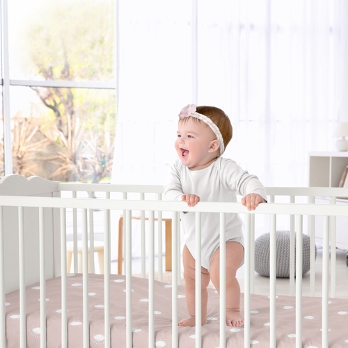 Boho Sun Mauve and White Crib Sheet - alt image 1