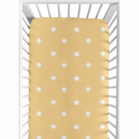 Boho Sun Mustard and White Crib Sheet