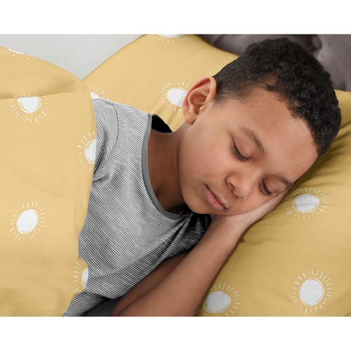 Boho Sun Mustard and White Twin Sheet Set - alt image 2