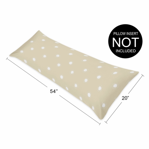 Boho Sun Taupe and White Full Length Body Pillow Cover - alt image 5