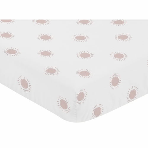 Boho Sun White and Mauve Crib Sheet - alt image 2