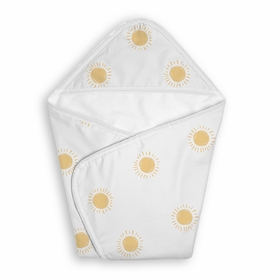 Boho Sun White and Mustard Collection Hooded Baby Towels - Toddler Bath Towel