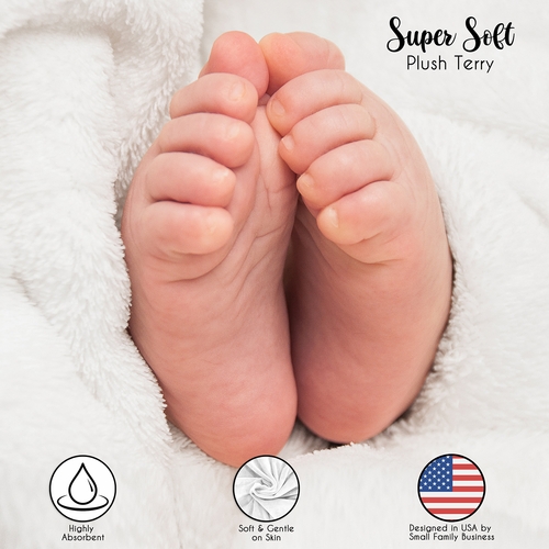 Boho Sun White and Mustard Collection Hooded Baby Towels - Toddler Bath Towel - alt image 5