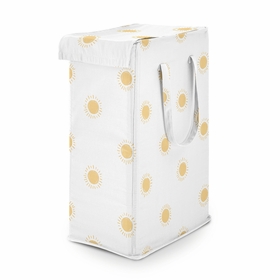 Boho Sun White and Mustard Collection Laundry Hamper with Handles