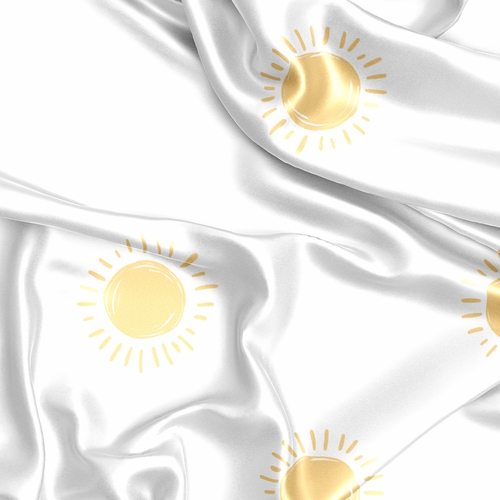Boho Sun White and Mustard Collection Satin Fitted Crib Sheet - alt image 1
