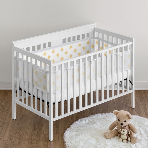 Boho Sun White and Mustard Collection Sweet Jojo Designs + BreathableBaby Breathable Mesh Crib Liner - alt image 1