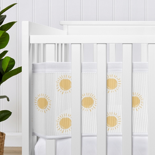 Boho Sun White and Mustard Collection Sweet Jojo Designs + BreathableBaby Breathable Mesh Crib Liner - alt image 3