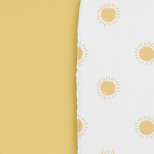 Boho Sun White and Mustard Yellow Collection 2 Pack Baby Bassinet Fitted Sheets - alt image 4
