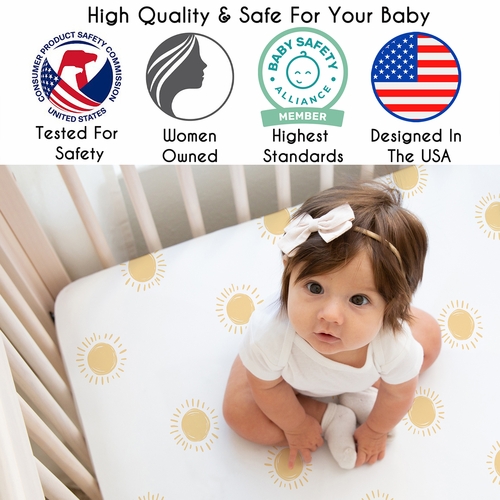 Boho Sun White and Mustard Yellow Collection 2 Pack Crib Sheets - alt image 2