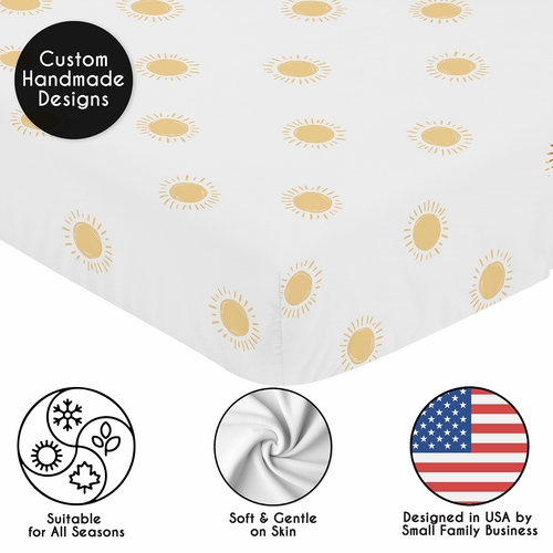 Boho Sun White and Mustard Yellow Collection 2 Pack Crib Sheets - alt image 4