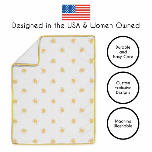Boho Sun White and Mustard Yellow Collection 3 Piece Crib Bedding - alt image 3