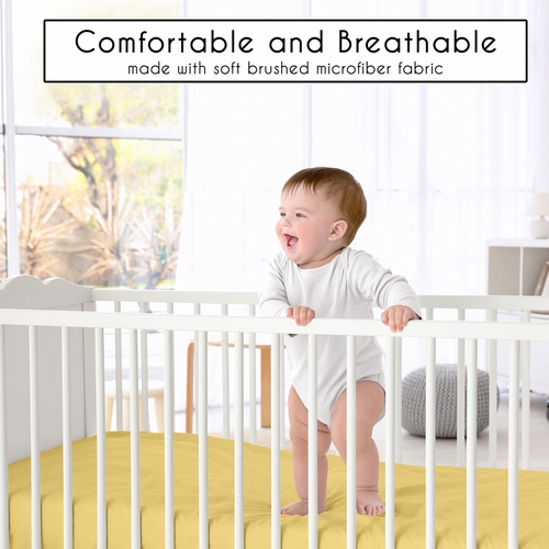 Boho Sun White and Mustard Yellow Collection 3 Piece Crib Bedding - alt image 4