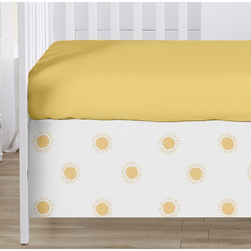 Boho Sun White and Mustard Yellow Collection 3 Piece Crib Bedding - alt image 5