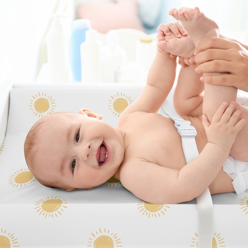 Boho Sun White and Mustard Yellow Collection Changing Pad Cover Sheet - alt image 2