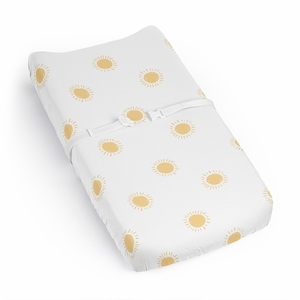 Boho Sun White and Mustard Yellow Collection Changing Pad Cover Sheet