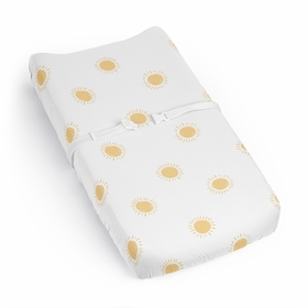 Boho Sun White and Mustard Yellow Collection Changing Pad Cover Sheet