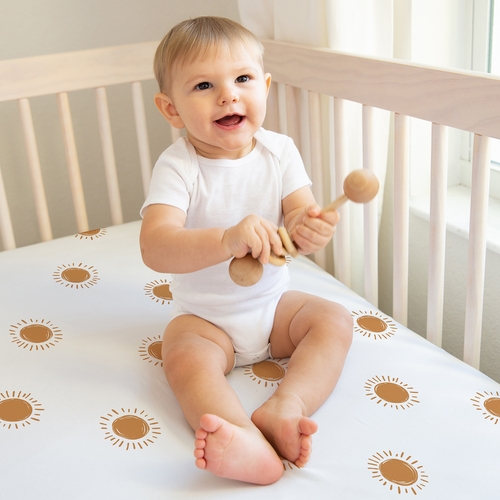 Boho Sun White and Pumpkin 2 Pack Crib Sheets - alt image 4