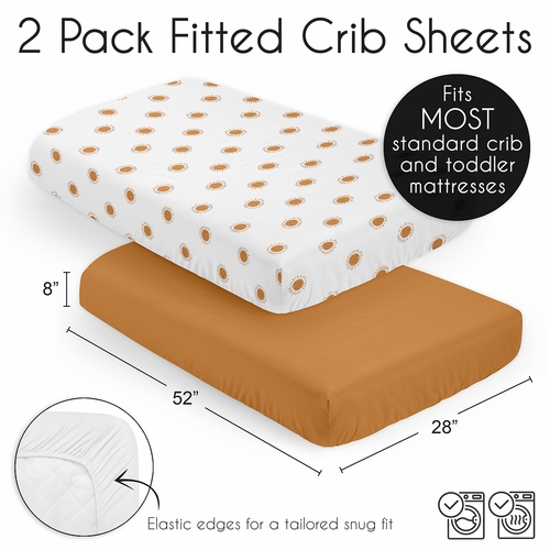 Boho Sun White and Pumpkin 2 Pack Crib Sheets - alt image 5