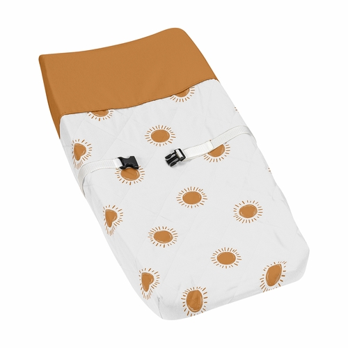 Boho Sun White and Pumpkin Collection Changing Pad Cover