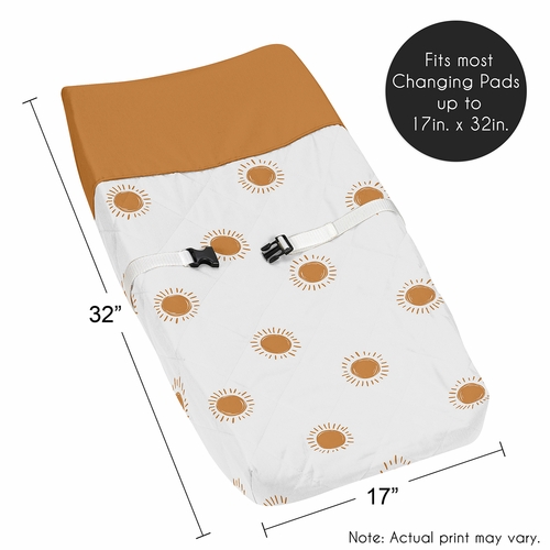 Boho Sun White and Pumpkin Collection Changing Pad Cover - alt image 4